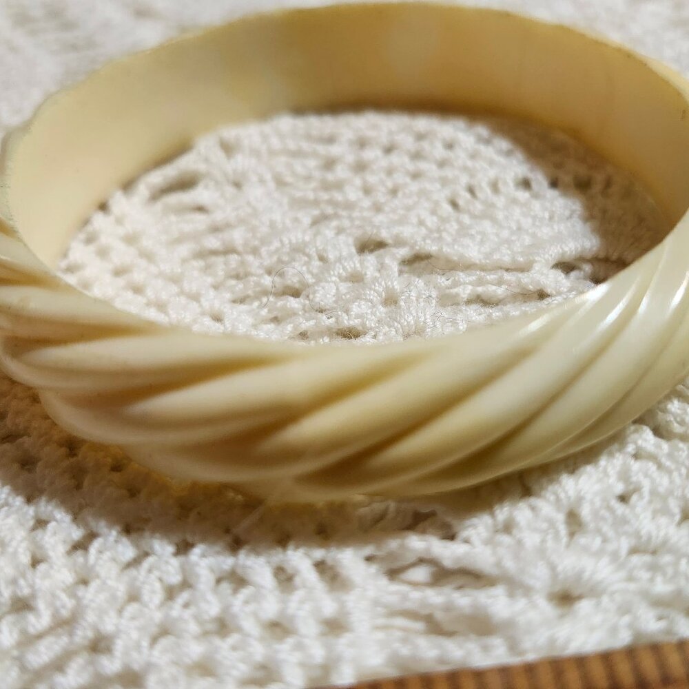 Vintage carved celluloid bracelet
